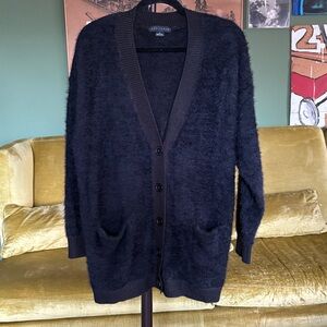SANCTUARY: Fuzzy Black Oversized Cardigan Size M